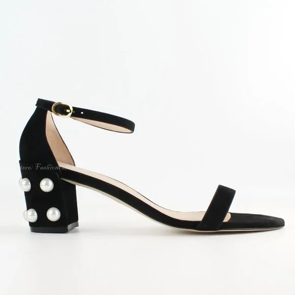 New Stuart Weitzman Simple Faux Pearl Sandals